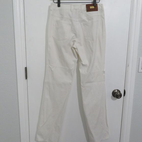 Escada Womens Sz EU 36 US 6 White Pants Straight Leg Hold Hardware - Picture 2 of 9